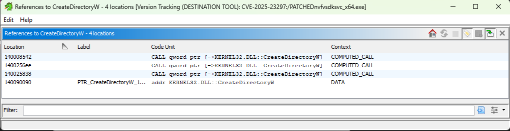 Patched version references